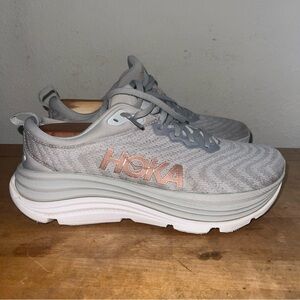 Hoka One One Gaviota 5 Shoes Womens Sz 9.5B Harbor Mist Rose Gold Running